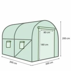 IDMARKET Serre Tunnel De Jardin 6M² Verte Gamme Maraîchère ROMA 2x3M - Vert -France Serre de jardin Soldes 2022 11274280 4