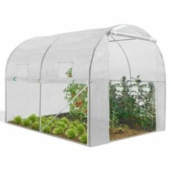 IDMARKET Bâche De Rechange 130G/M² Pour Serre Tunnel 6M² Blanche 4 Saisons ROMA - Blanc -France Serre de jardin Soldes 2022 11311712 3