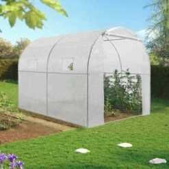 IDMARKET Bâche De Rechange 130G/M² Pour Serre Tunnel 6M² Blanche 4 Saisons ROMA - Blanc -France Serre de jardin Soldes 2022 11311712 5