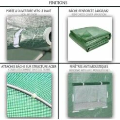 VOUNOT Serre De Jardin Tunnel 12m2 En Acier Galvanise -France Serre de jardin Soldes 2022 12682735 4