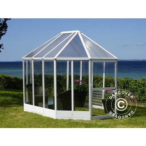 DANCOVER Kiosque De Jardin En Polycarbonate 6,96m², 2,41x3,3x2,58m, Blanc - Blanc 3 DANCOVER Kiosque De Jardin En Polycarbonate 6,96m², 2,41x3,3x2,58m, Blanc - Blanc