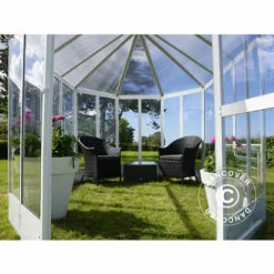 DANCOVER Kiosque De Jardin En Polycarbonate 6,96m², 2,41x3,3x2,58m, Blanc - Blanc 9 DANCOVER Kiosque De Jardin En Polycarbonate 6,96m², 2,41x3,3x2,58m, Blanc - Blanc -France Serre de jardin Soldes 2022 12727976 3