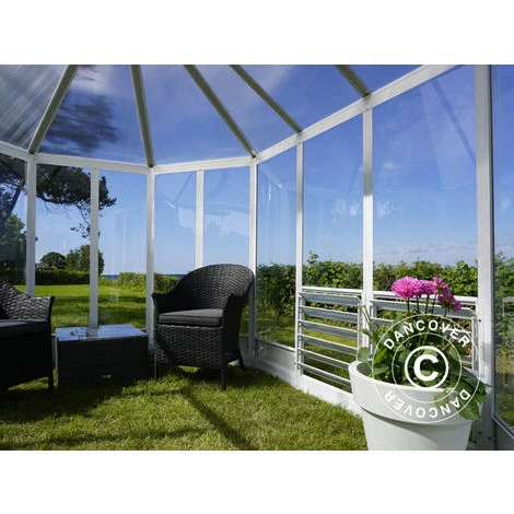 DANCOVER Kiosque De Jardin En Polycarbonate 6,96m², 2,41x3,3x2,58m, Blanc - Blanc 6 DANCOVER Kiosque De Jardin En Polycarbonate 6,96m², 2,41x3,3x2,58m, Blanc - Blanc – Image 4