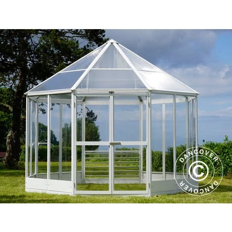 DANCOVER Kiosque De Jardin En Polycarbonate, Octogonal 7,37m², 2,98x2,98x2,78m, Blanc - Blanc 3 DANCOVER Kiosque De Jardin En Polycarbonate, Octogonal 7,37m², 2,98x2,98x2,78m, Blanc - Blanc
