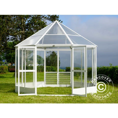 DANCOVER Kiosque De Jardin En Polycarbonate, Octogonal 7,37m², 2,98x2,98x2,78m, Blanc - Blanc 4 DANCOVER Kiosque De Jardin En Polycarbonate, Octogonal 7,37m², 2,98x2,98x2,78m, Blanc - Blanc – Image 2