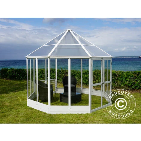 DANCOVER Kiosque De Jardin En Polycarbonate, Octogonal 7,37m², 2,98x2,98x2,78m, Blanc - Blanc 5 DANCOVER Kiosque De Jardin En Polycarbonate, Octogonal 7,37m², 2,98x2,98x2,78m, Blanc - Blanc – Image 3