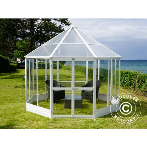 DANCOVER Kiosque De Jardin En Polycarbonate, Octogonal 7,37m², 2,98x2,98x2,78m, Blanc - Blanc 6 DANCOVER Kiosque De Jardin En Polycarbonate, Octogonal 7,37m², 2,98x2,98x2,78m, Blanc - Blanc – Image 4