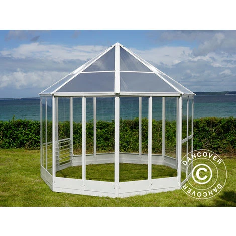 DANCOVER Kiosque De Jardin En Polycarbonate, Octogonal 7,37m², 2,98x2,98x2,78m, Blanc - Blanc 7 DANCOVER Kiosque De Jardin En Polycarbonate, Octogonal 7,37m², 2,98x2,98x2,78m, Blanc - Blanc – Image 5