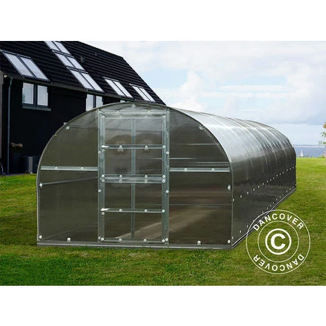DANCOVER Serre Polycarbonate TITAN Arch 320, 30m², 3x10m, Argent - Argenté 4 DANCOVER Serre Polycarbonate TITAN Arch 320, 30m², 3x10m, Argent - Argenté – Image 2