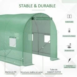 Outsunny Serre De Jardin Tunnel 7m² 3,5L X 2l X 2H M Châssis Tubulaire Acier Galvanisé Renforcé 6 Fenêtres 1 Portes Vert - Vert 10 Outsunny Serre De Jardin Tunnel 7m² 3,5L X 2l X 2H M Châssis Tubulaire Acier Galvanisé Renforcé 6 Fenêtres 1 Portes Vert - Vert -France Serre de jardin Soldes 2022 12730422 4