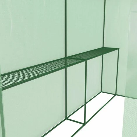 EUROSPEN Serre De Jardin 2m² - Bâche Armée - Avec étagères Et Porte Zipée - Vert 7 EUROSPEN Serre De Jardin 2m² - Bâche Armée - Avec étagères Et Porte Zipée - Vert – Image 5