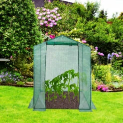 Relaxdays Serre De Jardin Tomates 200x155x155 Cm Porte Serre Tomates Bâche Housse Vert Porte Enroulable, Vert -France Serre de jardin Soldes 2022 13235355 3