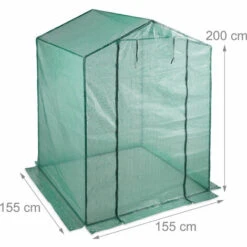 Relaxdays Serre De Jardin Tomates 200x155x155 Cm Porte Serre Tomates Bâche Housse Vert Porte Enroulable, Vert -France Serre de jardin Soldes 2022 13235355 5