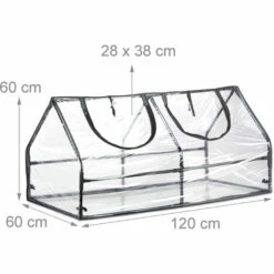Relaxdays Serre De Jardin Tomates Toit Pointu Serre Tomates Bâche Housse Transparente 60 X 120 X 60 Cm, Transparent -France Serre de jardin Soldes 2022 13235359 4