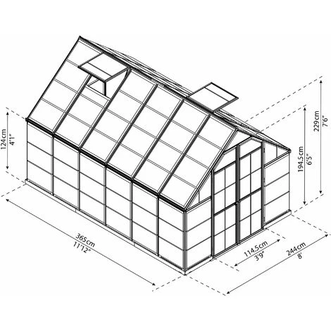 Palram - Canopia | Serre De Jardin Octave 9m² Argent 7 Palram - Canopia | Serre De Jardin Octave 9m² Argent – Image 5