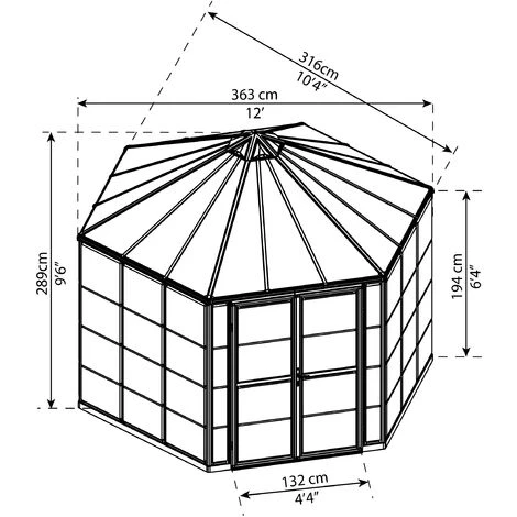 Palram - Canopia | Serre De Jardin Hexagonale Oasis 8.6m² Grise 6 Palram - Canopia | Serre De Jardin Hexagonale Oasis 8.6m² Grise – Image 4