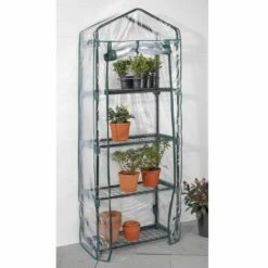 HI Serre Avec 4 étagères 59 X 31 X 160 Cm - Transparent 5 HI Serre Avec 4 étagères 59 X 31 X 160 Cm - Transparent -France Serre de jardin Soldes 2022 15011273 2