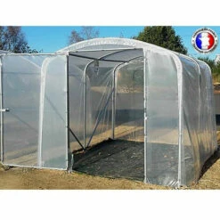 ATOUT LOISIR Serre Tunnel PRO-230 Larg 2.30 M, L 3 M, Façade 1 Porte Simple Et 1 Façade Pleine