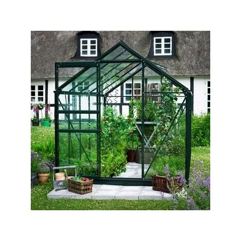 HALLS Popular 66 En Verre Horticole - 3.80 M², Couleur Forest Green, Base Sans Base - Forest Green 4 HALLS Popular 66 En Verre Horticole - 3.80 M², Couleur Forest Green, Base Sans Base - Forest Green – Image 2