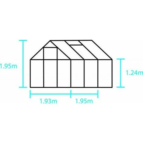 HALLS Serre Polycarbonate Popular 66 - 3.80 M², Couleur Silver, Base Sans Base - Silver 5 HALLS Serre Polycarbonate Popular 66 - 3.80 M², Couleur Silver, Base Sans Base - Silver – Image 3