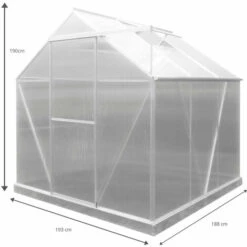 GARDIUN Serre De Jardin En Polycarbonate/Aluminium Lunada - 3,63 M² 188x193x190 Cm Avec Base 3 Modules -France Serre de jardin Soldes 2022 17270105 3