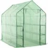 VidaXL Serre De Plain-pied Avec 12 étagères Acier 143x214x196 Cm - Vert -France Serre de jardin Soldes 2022 17557171 1