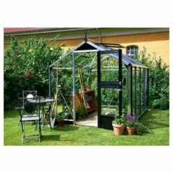 JULIANA Serre En Verre Trempé Compact 6,6m² , Couleur Silver, Base Sans Base - Silver