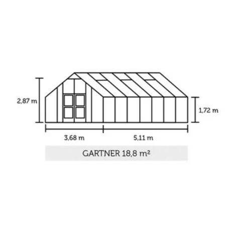 JULIANA Serre En Verre Polycarbonate Gardener 18.80 M², Couleur Anthracite, Base Avec Base - Anthracite 4 JULIANA Serre En Verre Polycarbonate Gardener 18.80 M², Couleur Anthracite, Base Avec Base - Anthracite – Image 3