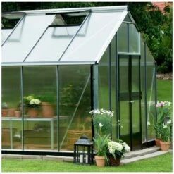 JULIANA Serre En Verre Polycarbonate Gardener 18.80 M², Couleur Anthracite, Base Avec Base - Anthracite 10 JULIANA Serre En Verre Polycarbonate Gardener 18.80 M², Couleur Anthracite, Base Avec Base - Anthracite -France Serre de jardin Soldes 2022 17859141 5