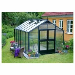 JULIANA Serre Polycarbonate Premium 8.80 M², Couleur Anthracite, Base Avec Base - Anthracite