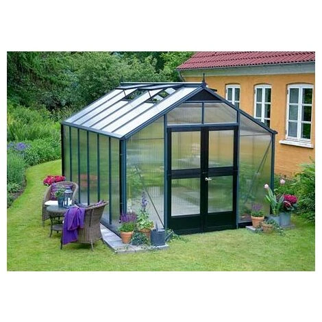 JULIANA Serre Polycarbonate Premium 8.80 M², Couleur Anthracite, Base Avec Base - Anthracite -France Serre de jardin Soldes 2022 17859386 1