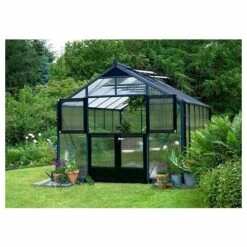 JULIANA Serre Polycarbonate Premium 8.80 M², Couleur Anthracite, Base Avec Base - Anthracite -France Serre de jardin Soldes 2022 17859386 3