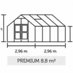 JULIANA Serre Polycarbonate Premium 8.80 M², Couleur Anthracite, Base Avec Base - Anthracite -France Serre de jardin Soldes 2022 17859386 4