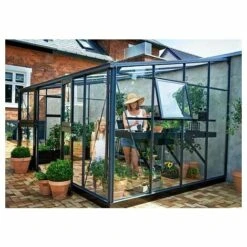 JULIANA Serre En Verre Trempé Véranda 4.40 M², Couleur Silver, Base Sans Base - Silver