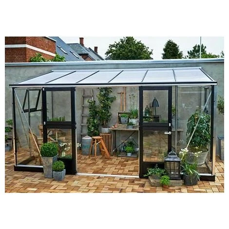 JULIANA Serre En Verre Trempé Véranda 4.40 M², Couleur Silver, Base Sans Base - Silver 4 JULIANA Serre En Verre Trempé Véranda 4.40 M², Couleur Silver, Base Sans Base - Silver – Image 3