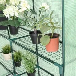 COSTWAY SERRE DE JARDINAGE Serre De Jardin Chaud Serre à Tomates Tente De Plante 3 étages En Vert Transparent 143x143x195cm -France Serre de jardin Soldes 2022 17914473 3