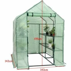 COSTWAY SERRE DE JARDINAGE Serre De Jardin Chaud Serre à Tomates Tente De Plante 3 étages En Vert Transparent 143x143x195cm -France Serre de jardin Soldes 2022 17914473 5