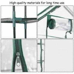 COSTWAY SERRE DE JARDINAGE Serre De Jardin Chaud Serre à Tomates Tente De Plante 3 étages En Vert Transparent 143x143x195cm 9 COSTWAY SERRE DE JARDINAGE Serre De Jardin Chaud Serre à Tomates Tente De Plante 3 étages En Vert Transparent 143x143x195cm -France Serre de jardin Soldes 2022 17914474 4