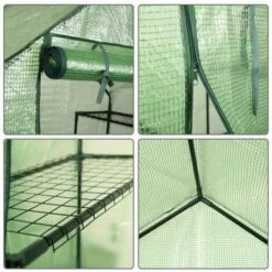COSTWAY SERRE DE JARDINAGE Mini Serre De Jardin 143x73x195cm Serre à Tomates Tente De Plante 4 étages Vert -France Serre de jardin Soldes 2022 17914475 3