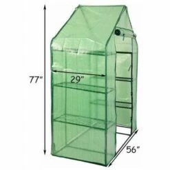 COSTWAY SERRE DE JARDINAGE Mini Serre De Jardin 143x73x195cm Serre à Tomates Tente De Plante 4 étages Vert -France Serre de jardin Soldes 2022 17914475 4