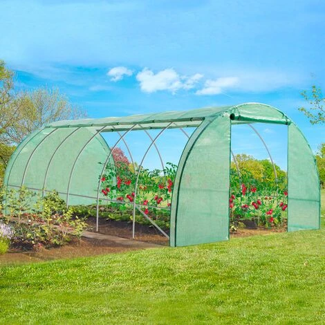 IDMARKET Serre Tunnel De Jardin 4 Saisons 18m² Verte Gamme Maraîchère CRIMÉE 6x3M - Vert 3 IDMARKET Serre Tunnel De Jardin 4 Saisons 18m² Verte Gamme Maraîchère CRIMÉE 6x3M - Vert