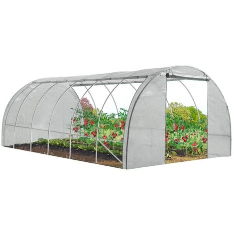 IDMARKET Serre Tunnel De Jardin 4 Saisons 18m² Blanche Gamme Maraîchère CRIMÉE 6x3M - Blanc 4 IDMARKET Serre Tunnel De Jardin 4 Saisons 18m² Blanche Gamme Maraîchère CRIMÉE 6x3M - Blanc – Image 2