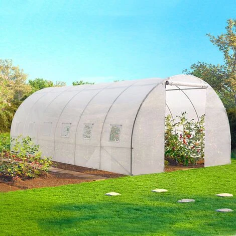 IDMARKET Serre Tunnel De Jardin 4 Saisons 18m² Blanche Gamme Maraîchère CRIMÉE 6x3M - Blanc 5 IDMARKET Serre Tunnel De Jardin 4 Saisons 18m² Blanche Gamme Maraîchère CRIMÉE 6x3M - Blanc – Image 3