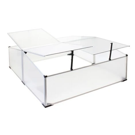 WILTEC Serre Jardin Double Aluminium 100x120x40cm Toit Blocable Résistant Aux Intempéries Rayons UV 3 WILTEC Serre Jardin Double Aluminium 100x120x40cm Toit Blocable Résistant Aux Intempéries Rayons UV