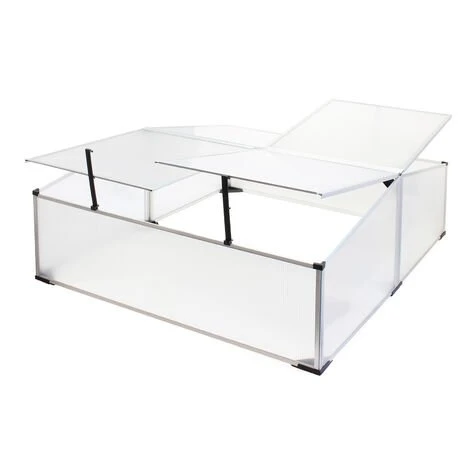 WILTEC Serre Jardin Double Aluminium 100x120x40cm Toit Blocable Résistant Aux Intempéries Rayons UV 4 WILTEC Serre Jardin Double Aluminium 100x120x40cm Toit Blocable Résistant Aux Intempéries Rayons UV – Image 2