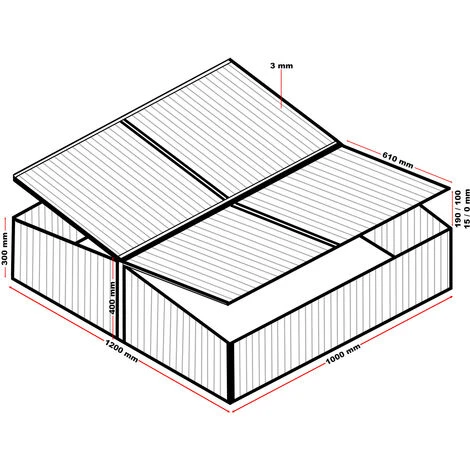 WILTEC Serre Jardin Double Aluminium 100x120x40cm Toit Blocable Résistant Aux Intempéries Rayons UV 5 WILTEC Serre Jardin Double Aluminium 100x120x40cm Toit Blocable Résistant Aux Intempéries Rayons UV – Image 3