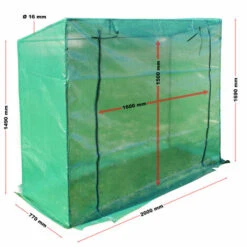WILTEC Serre De Jardin 200x77x169cm Tomate Maraîchère Aération Porte Déroulante Film Grillagé PE Entrée -France Serre de jardin Soldes 2022 18398548 3