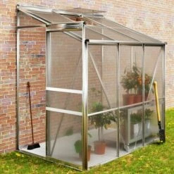 GARDEBRUK Serre De Jardin Adossée Murale Polycarbonate 3,8 M³ Abri Gel Plante Légume Potager Demi Serre -France Serre de jardin Soldes 2022 18473091 2