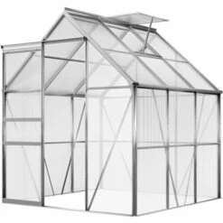 GARDEBRUK Deuba Serre De Jardin En Aluminium 5,85m³ Abri Extérieur De Plantes Légumes Fruits 190x190x195cm Gouttière -France Serre de jardin Soldes 2022 18473173 2