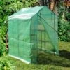 WILTEC Serre Jardin 143x143x195cm Entrée 8 Étagères De Rangement Film PE Grillagé Protection Intempéries -France Serre de jardin Soldes 2022 18511693 1